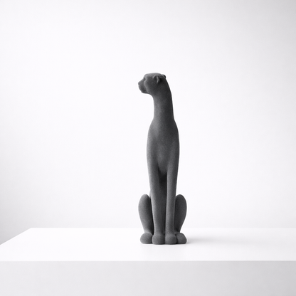 Nero Charcoal Resin Panther Statue