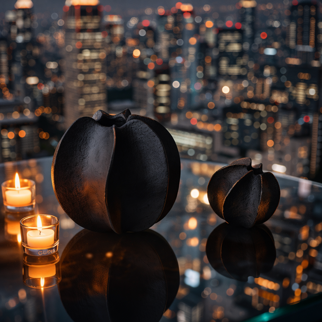 Obsidian Bloom Sculpture Set