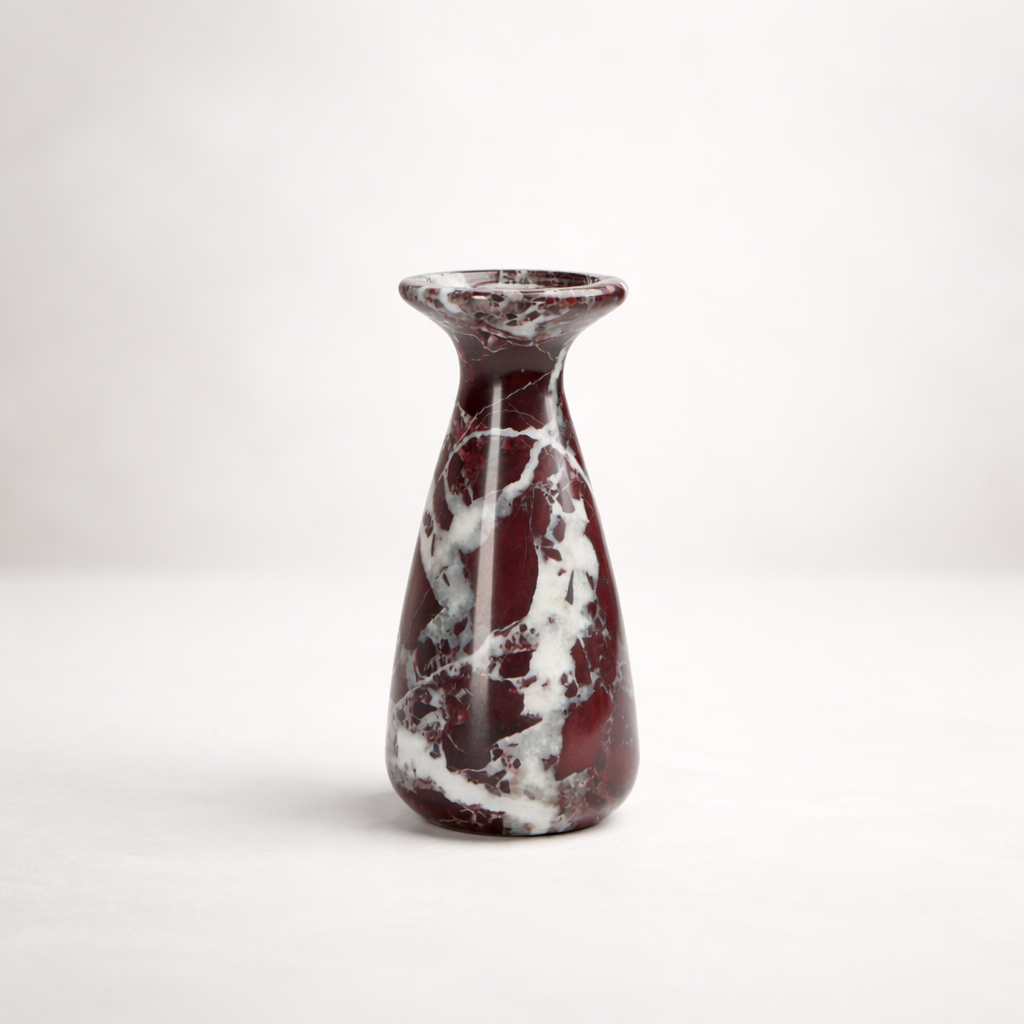 Purple Red Marble Candle Holder Set