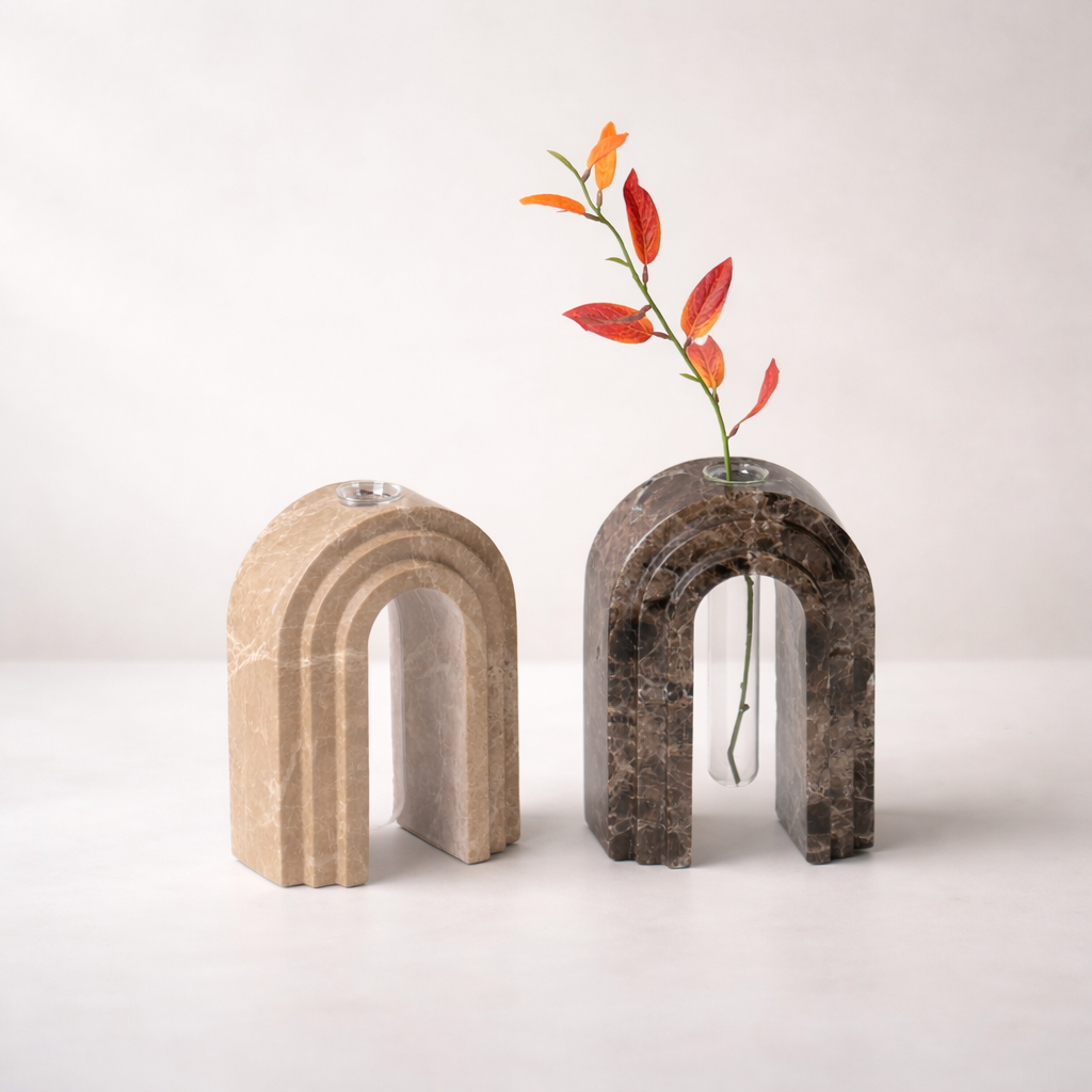 Ruvin Marble Arch Vase Set