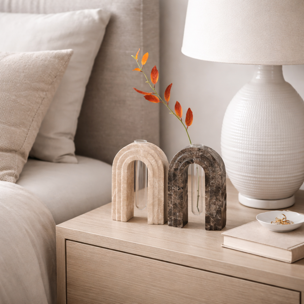 Ruvin Marble Arch Vase Set