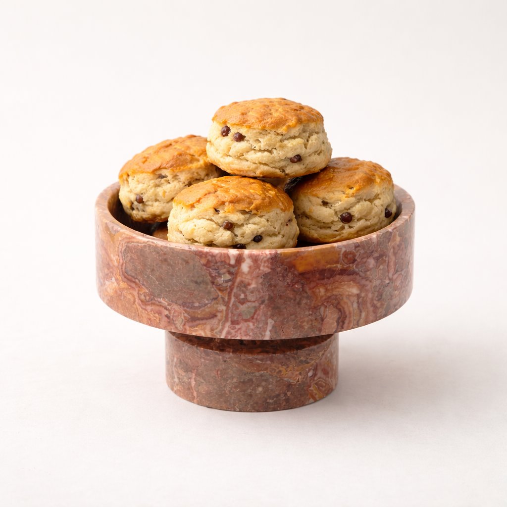 Red Marble Pedestal Bowl