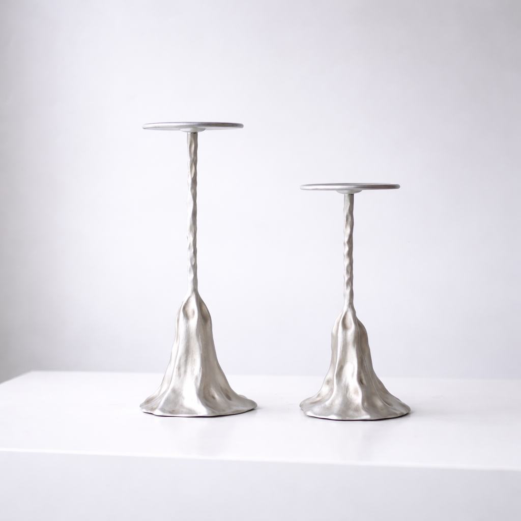 Seren Silver Candle Holder Set