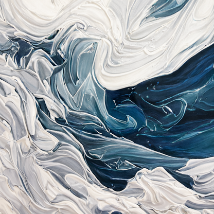 Tidal Elegance in Crystal Porcelain Painting