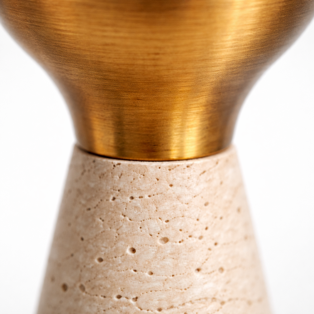 Taren Marble Alloy Candle Holder Set