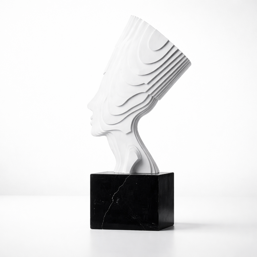 Velian White Marble & Iron Sculpture