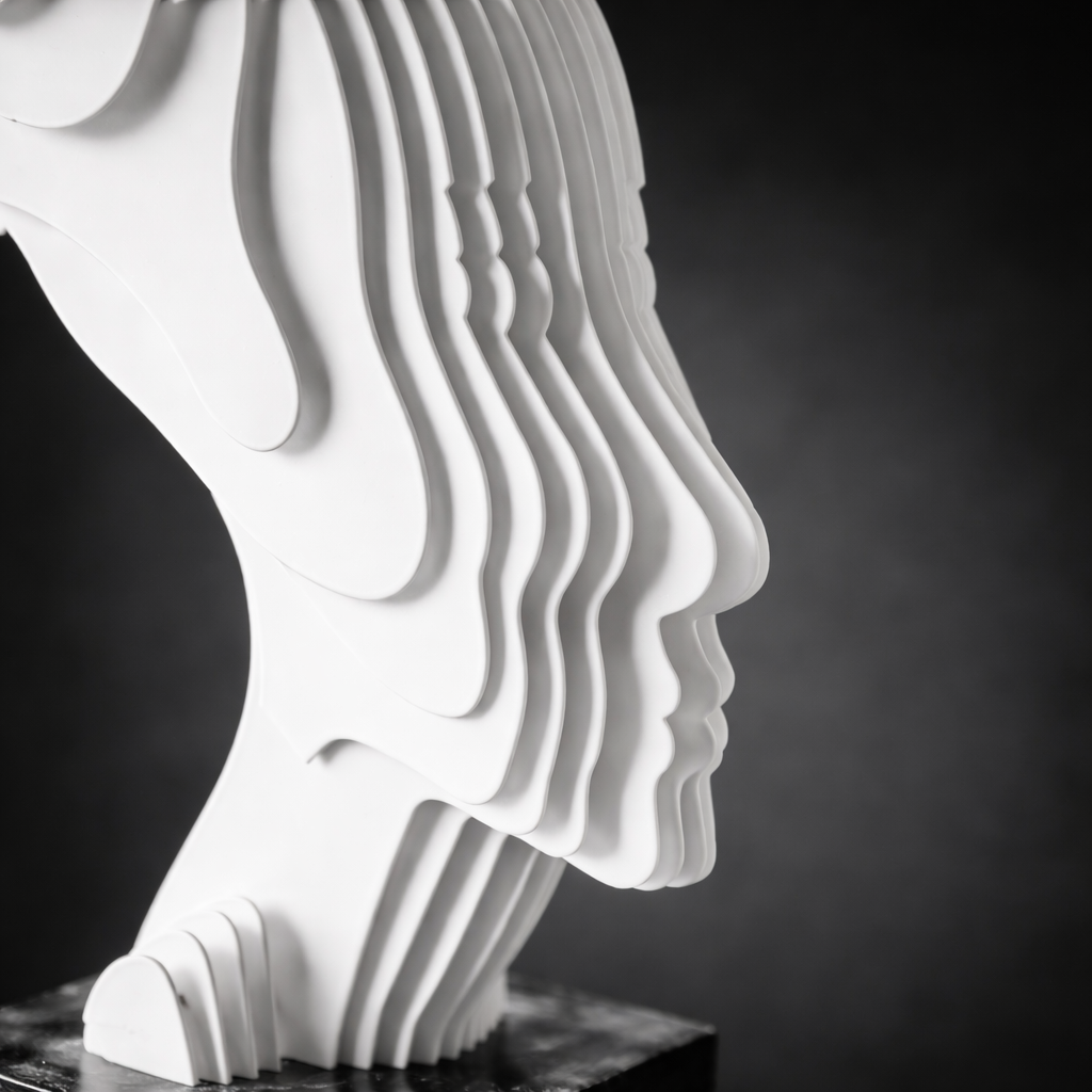 Velian White Marble & Iron Sculpture