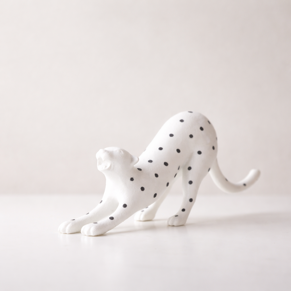Valora White Resin Panther Sculpture