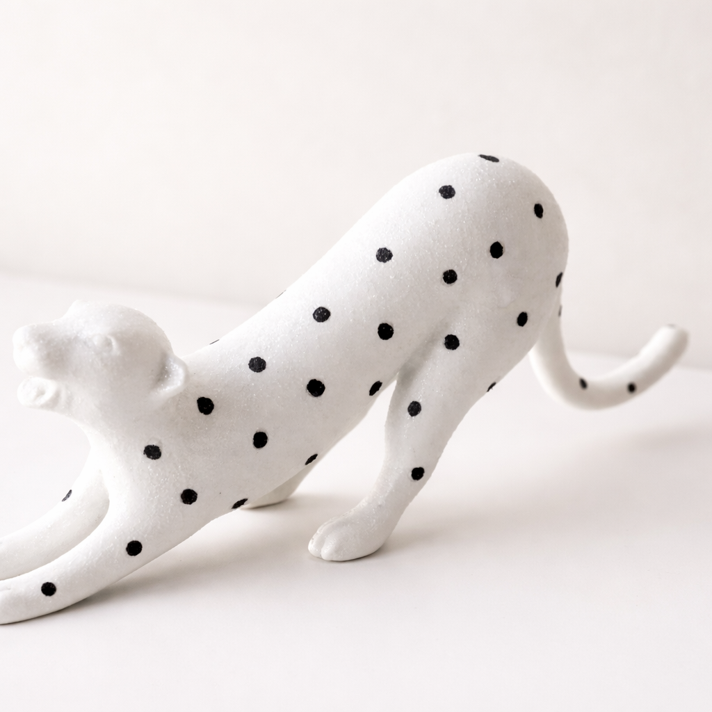 Valora White Resin Panther Sculpture