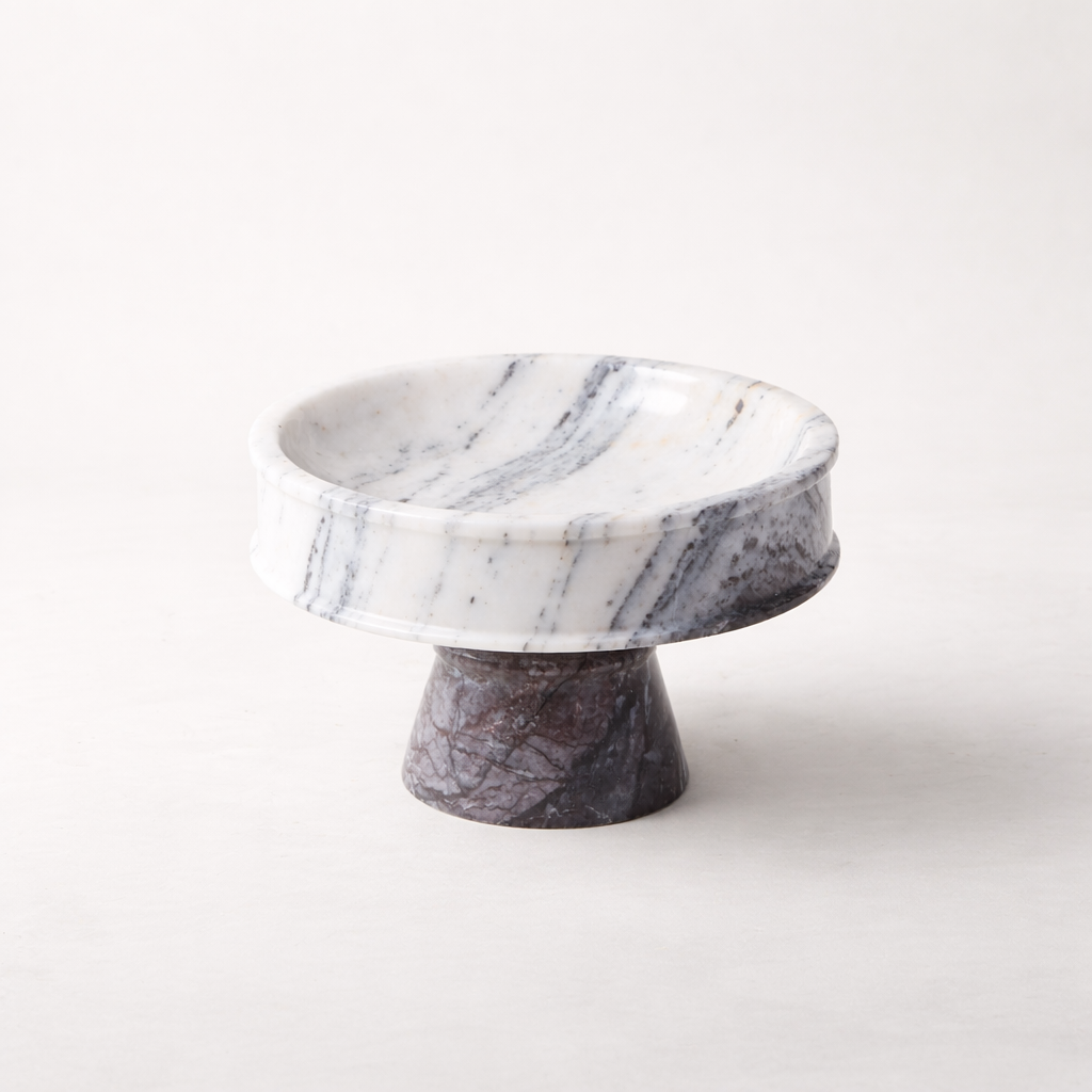 White Marble Pedestal Bowl