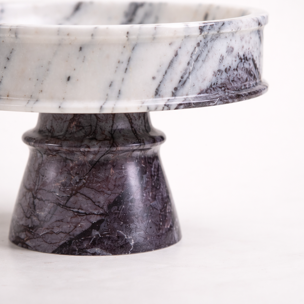 White Marble Pedestal Bowl