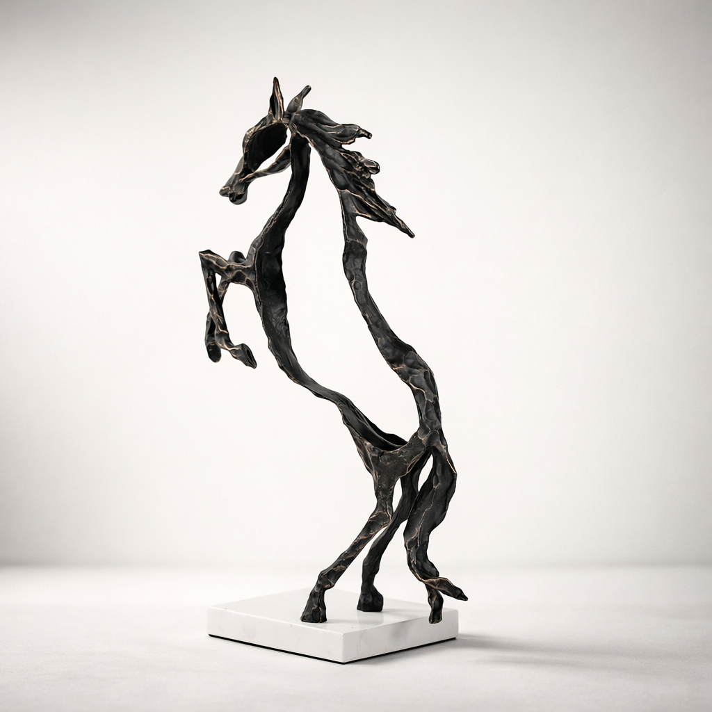 Zephyr Alloy Marble Horse Sculpture