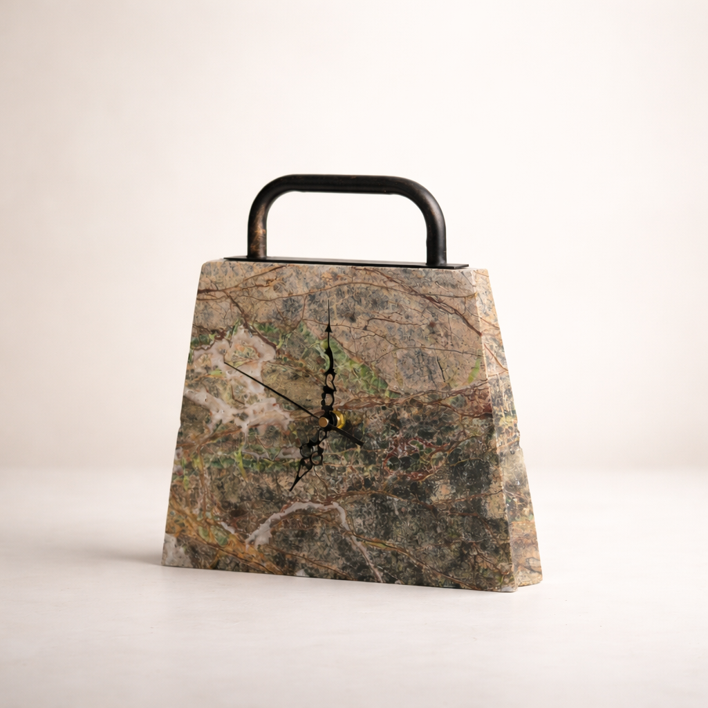 Forest Green Marble Iron Bag Clock