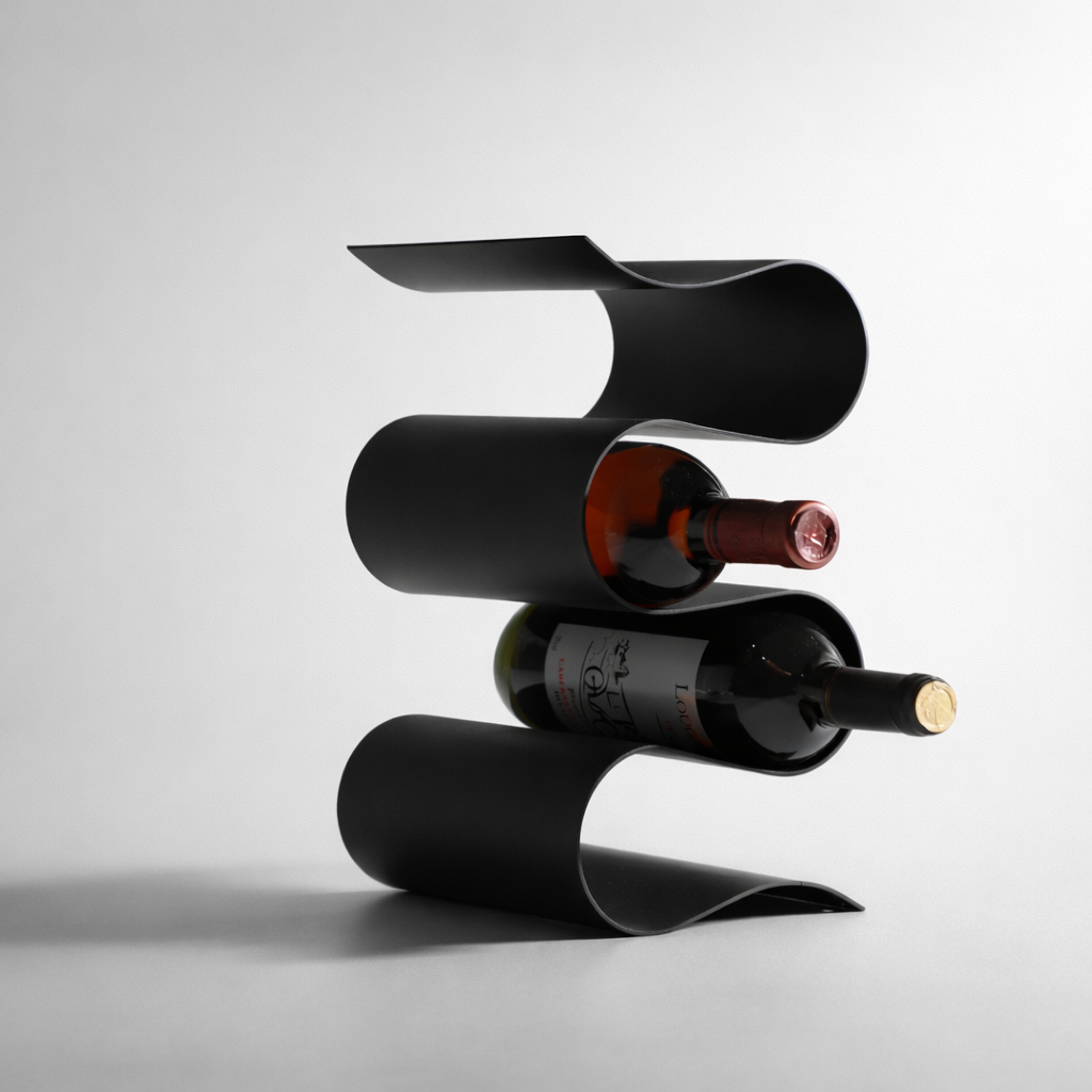Matt Black Aluminum Wine Holder